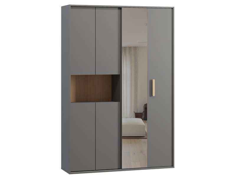 Шкаф-купе Бладвен 3-140x210 Графитовый